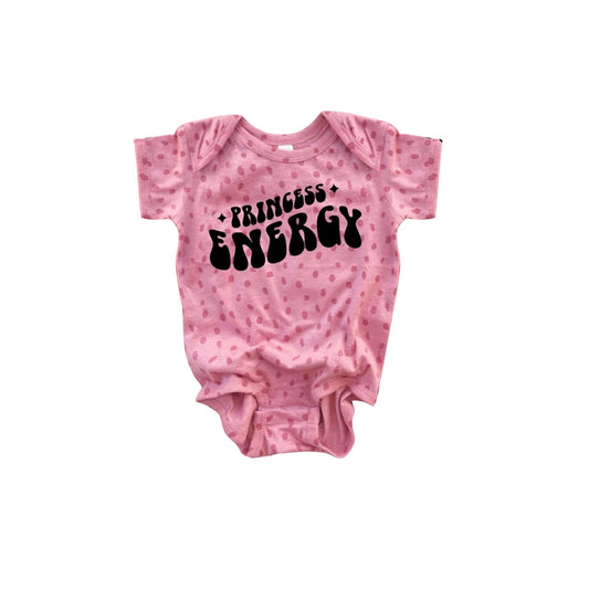 (Pre-order)SR0647 Princess Energy Pink Print Baby Girls Romper