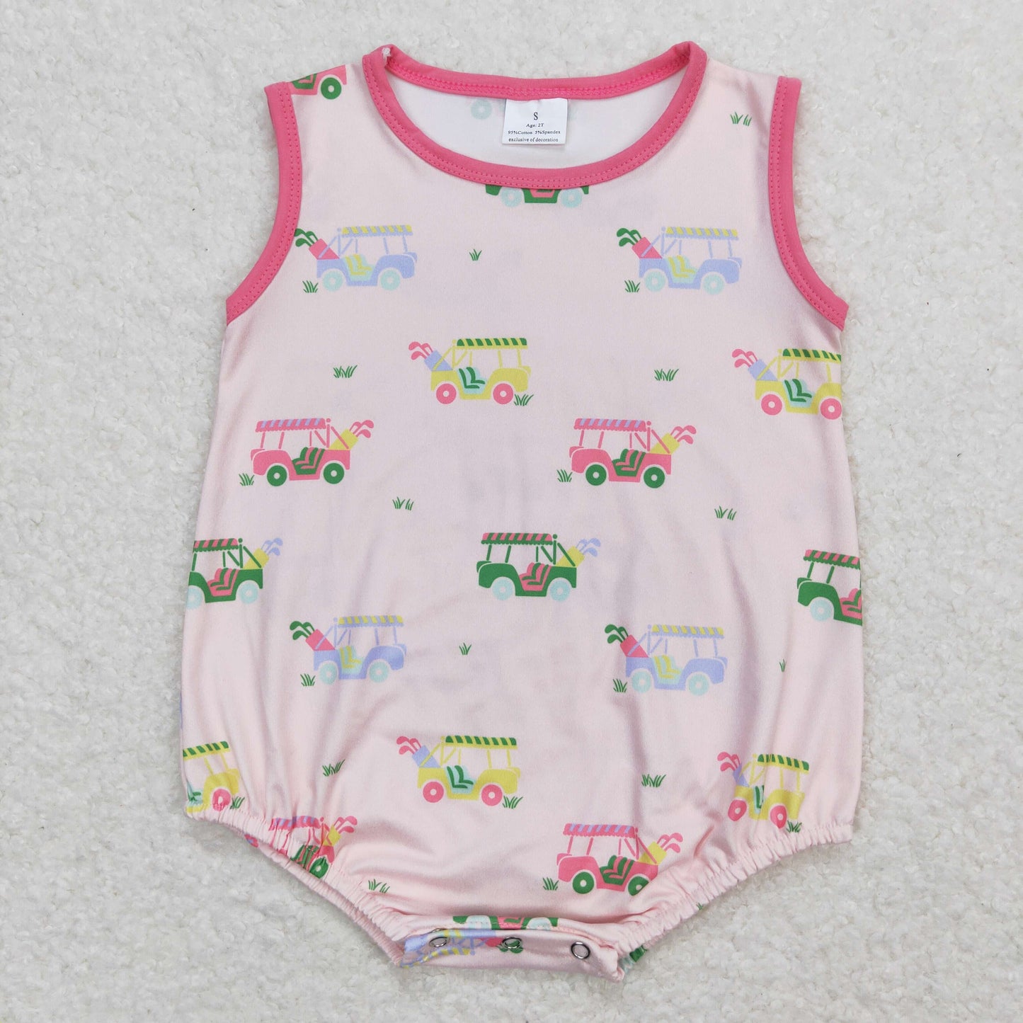 Golf Truck Print Sibling Summer Romper