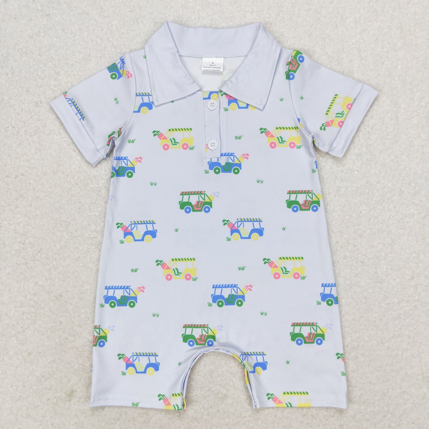 Golf Truck Print Sibling Summer Romper