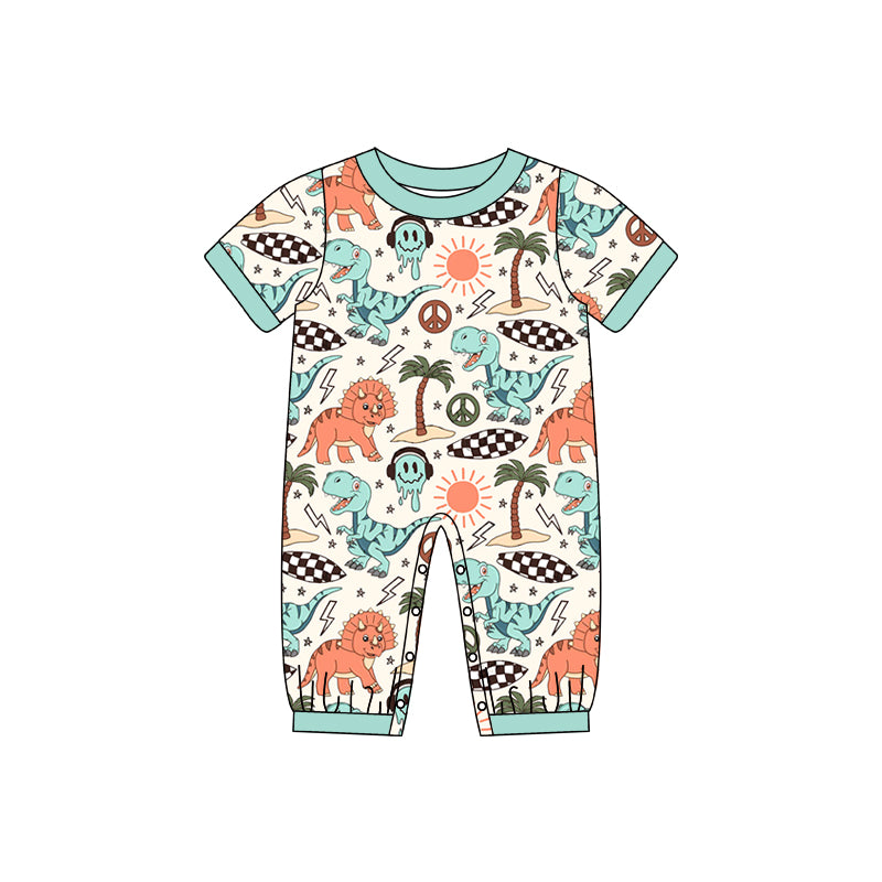 (Pre-order)SR0983 Dinosaurs Print Baby Boys Romper