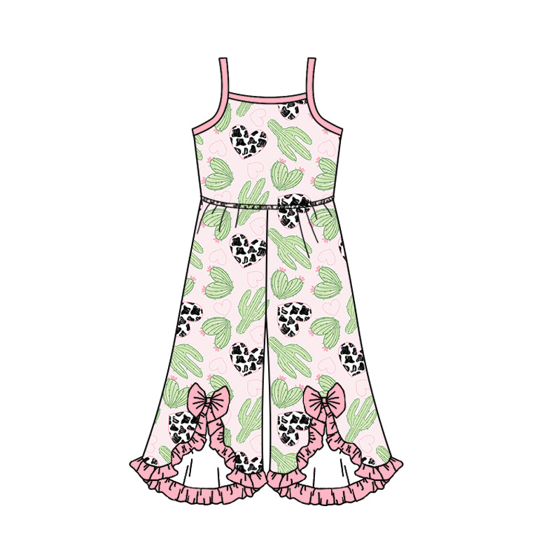 (Pre-order) SR1237 Cactus Heart Print Baby Girls Jumpsuit