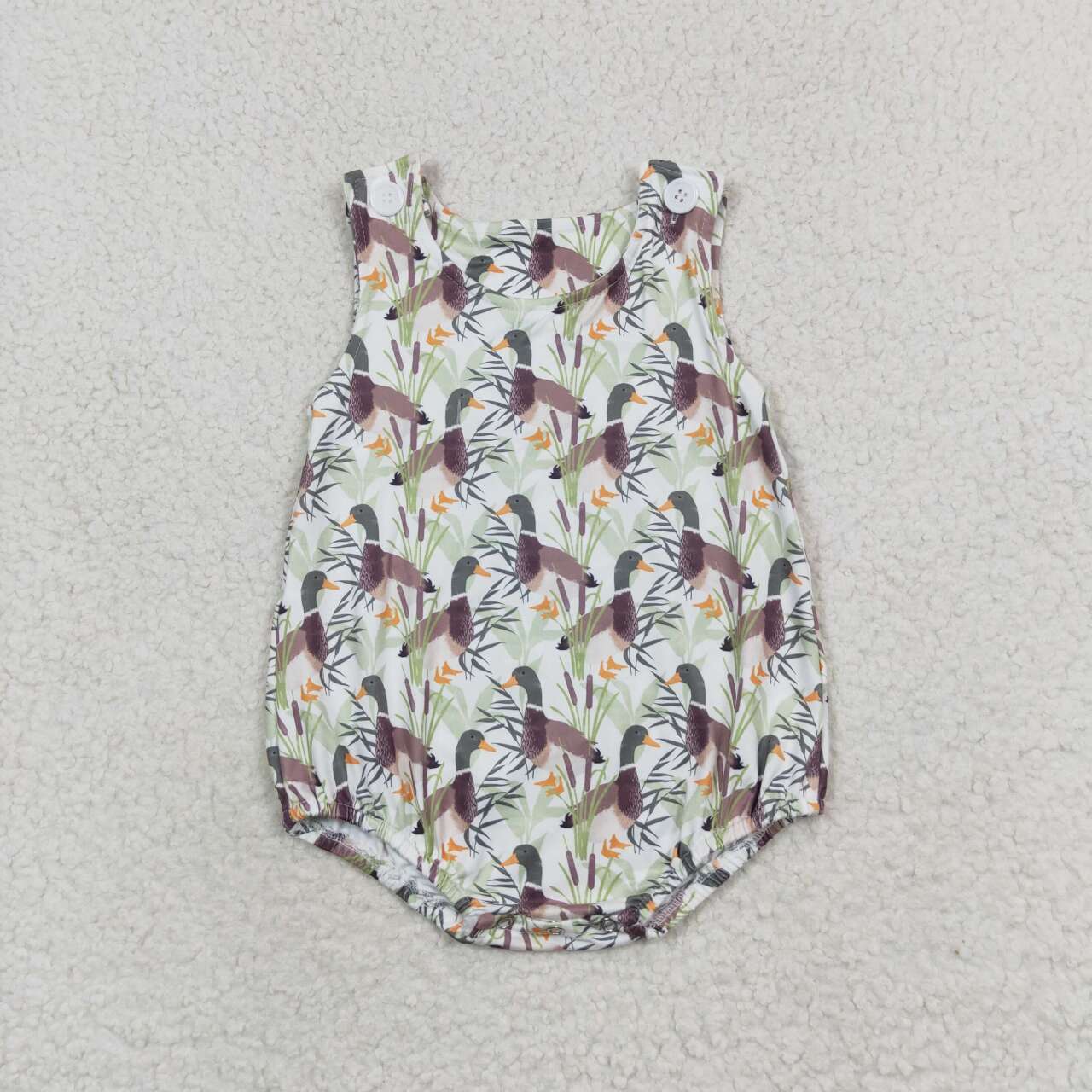 SR1251 Duck Print Baby Boys Summer Romper