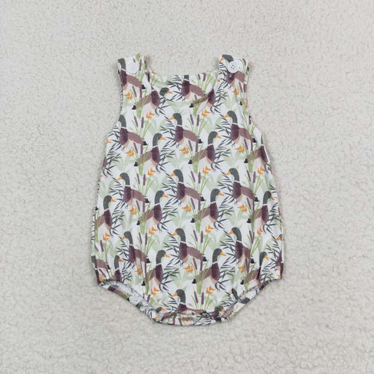 SR1251  Duck Print Baby Boys Summer Romper