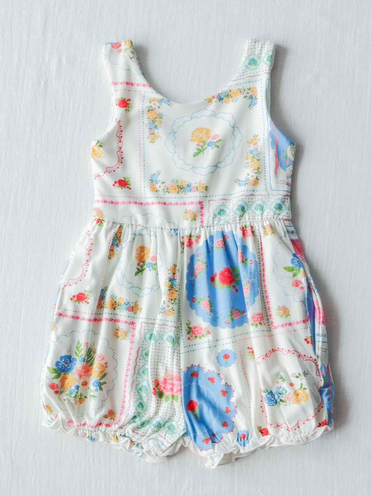 (Pre-order)SR1330 Flowers Print Baby Girls Summer Romper