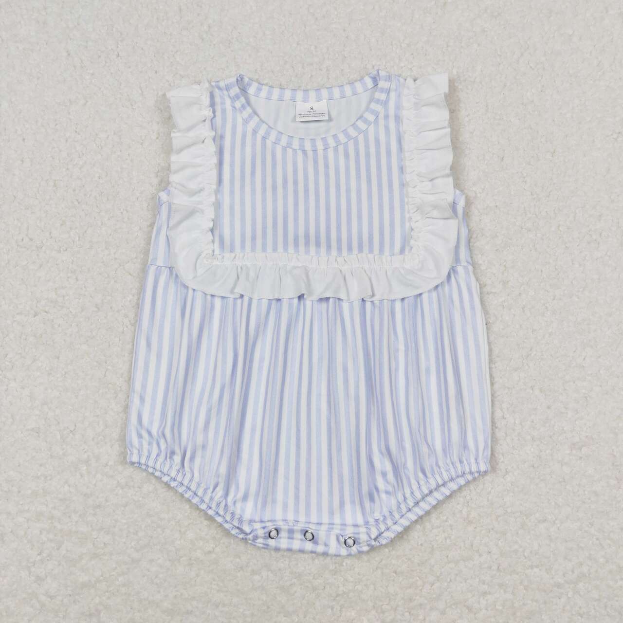 SR1363 Blue Stripes Print Baby Girls Summer Romper