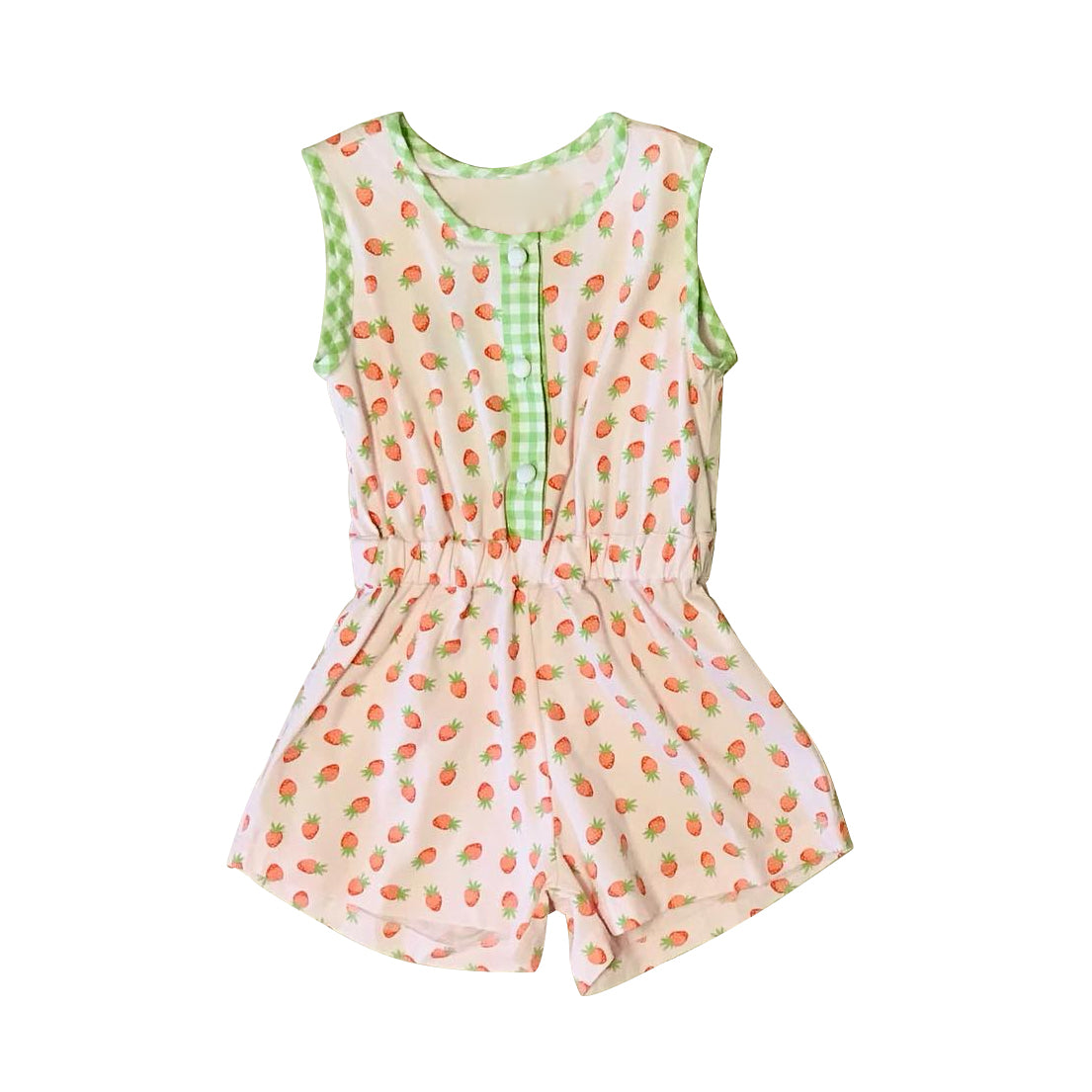 (Pre-order)SR1443 Strawberry Print Girls Summer Jumpsuits