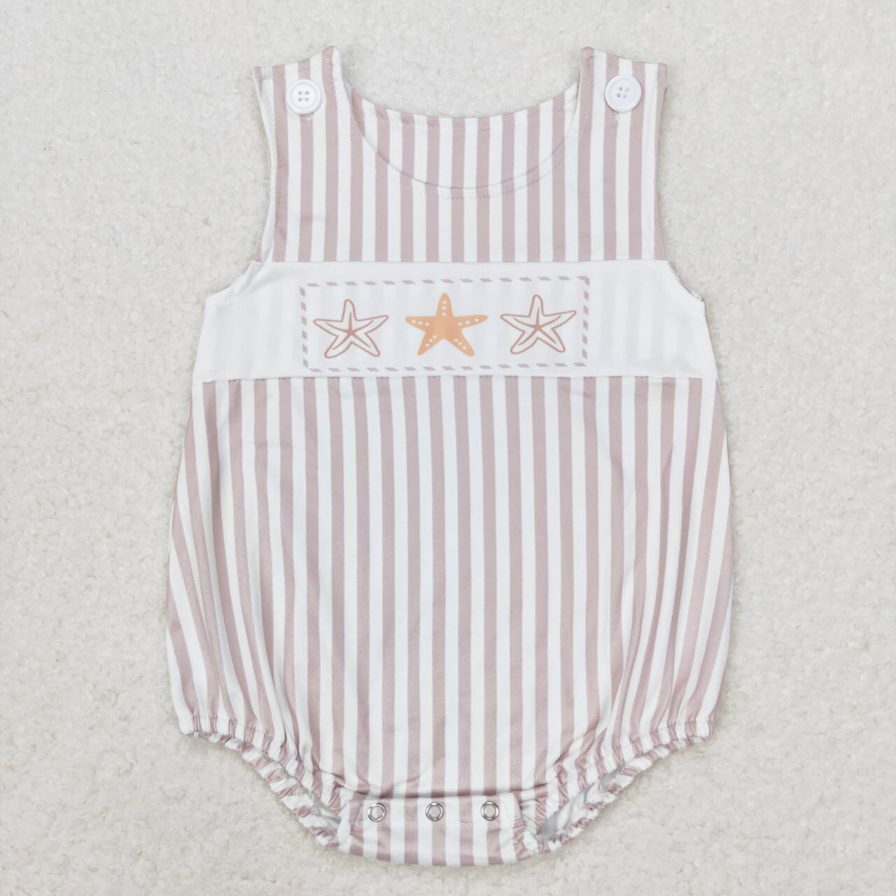 SR1487 Starfish Print Baby Boys Summer Romper