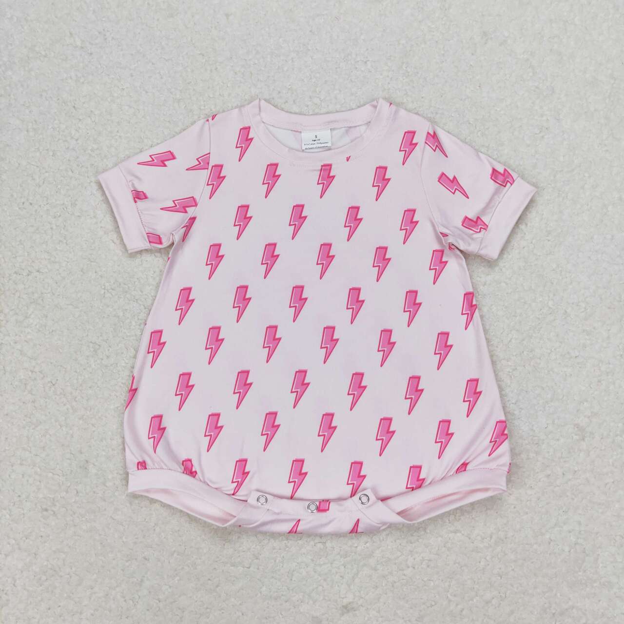 SR1557 Pink Flash Print Baby Girls Summer Romper