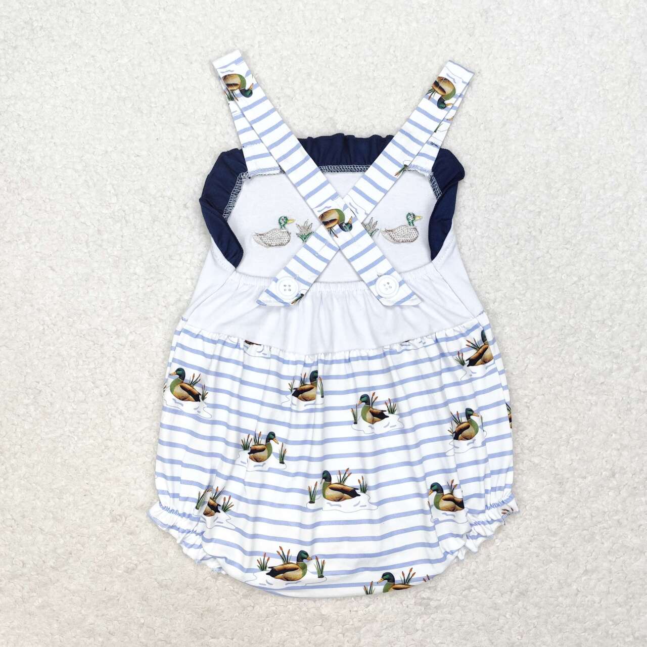 SR1584 Duck Embroidery Baby Girls Summer Romper