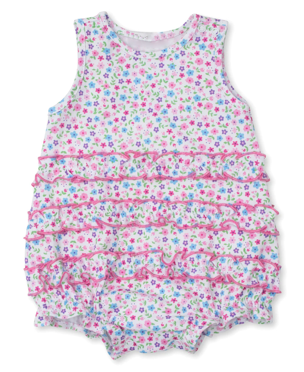 (Pre-order)SR11640 Colorful Flowers Print Baby Girls Summer Romper
