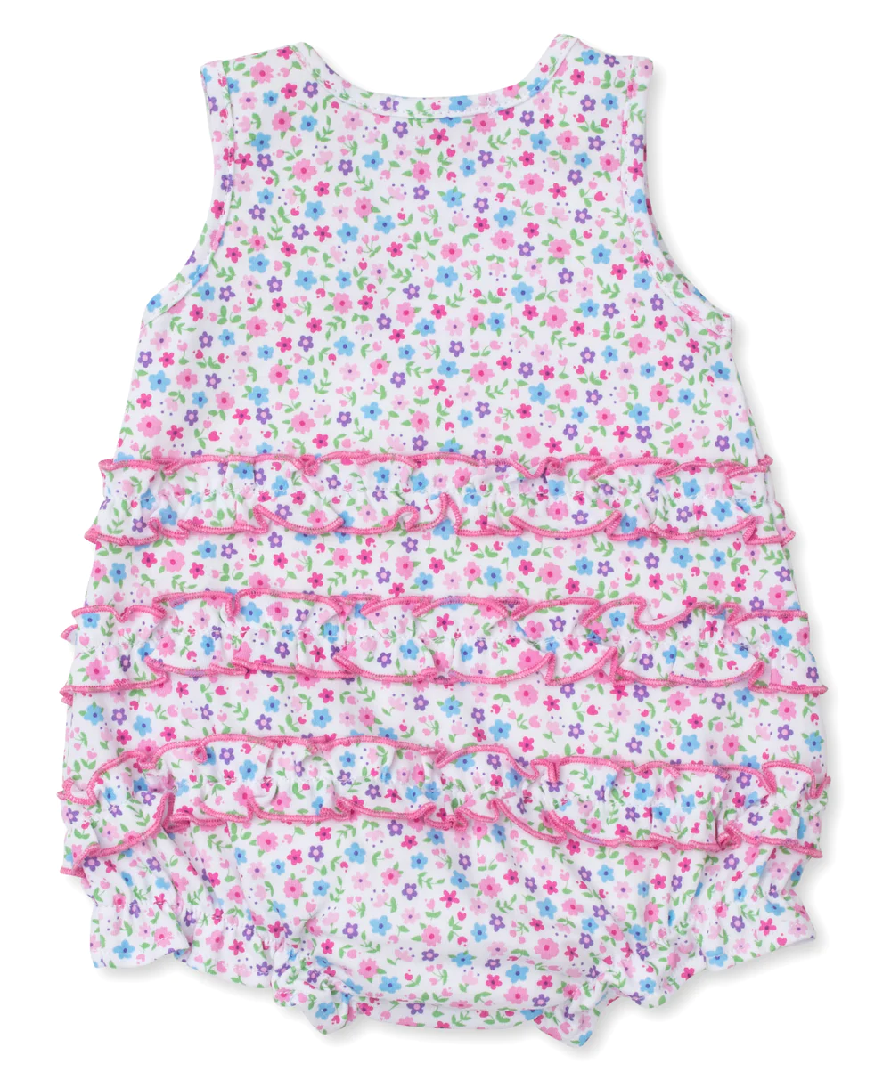 (Pre-order)SR11640 Colorful Flowers Print Baby Girls Summer Romper