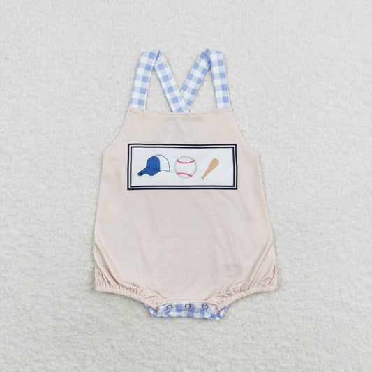 SR1653  Baseball Print Baby Boys Summer Romper