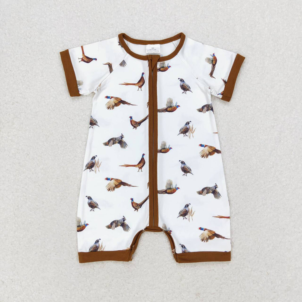 Hunting Design Baby Boys Summer Zipper Sleeper Romper Brothers Wear