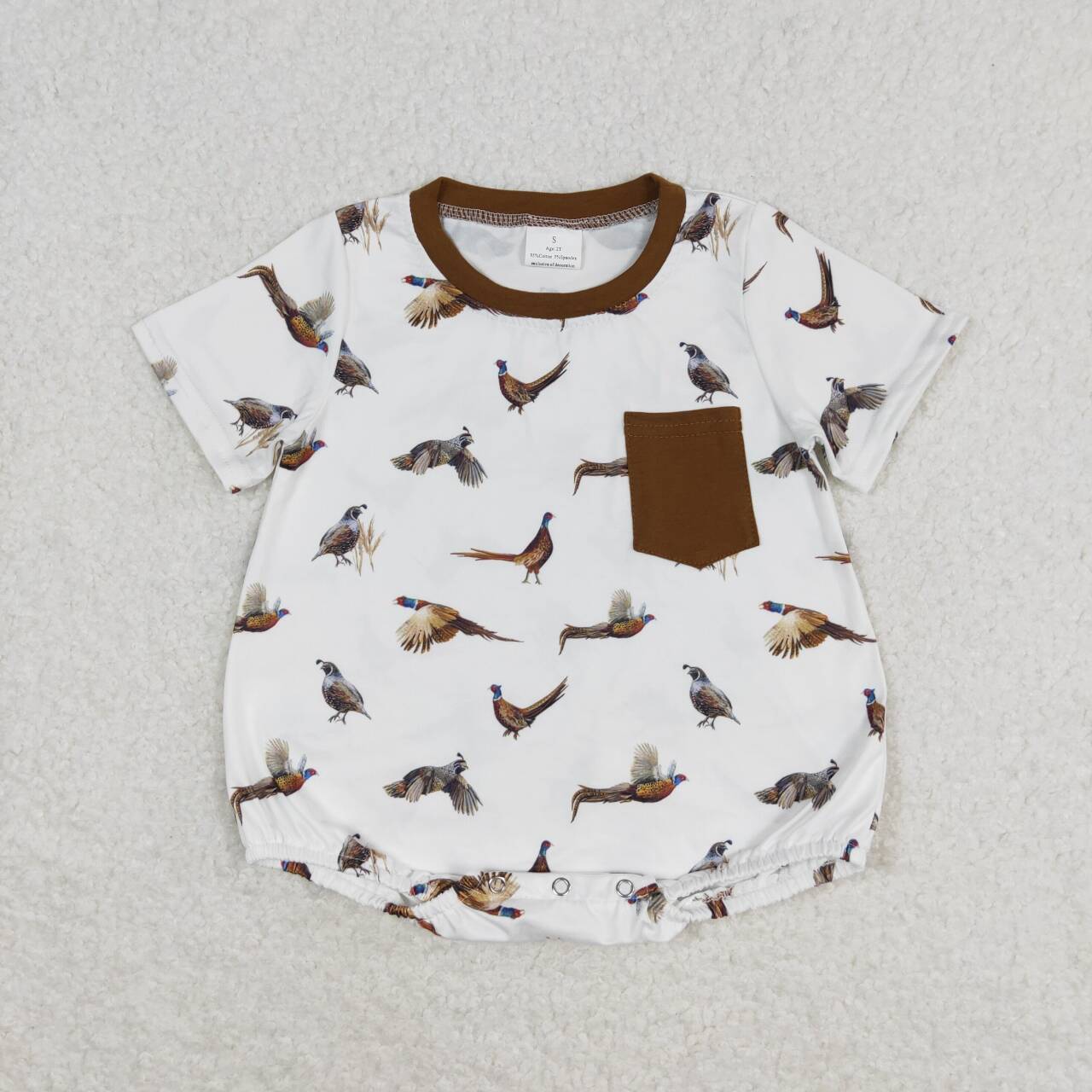 SR1658 Wild Chicken Print Baby Boys Summer Romper