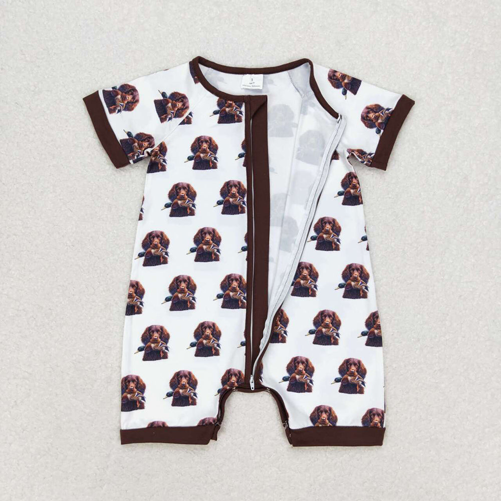 Hunting Design Baby Boys Summer Zipper Sleeper Romper Brothers Wear