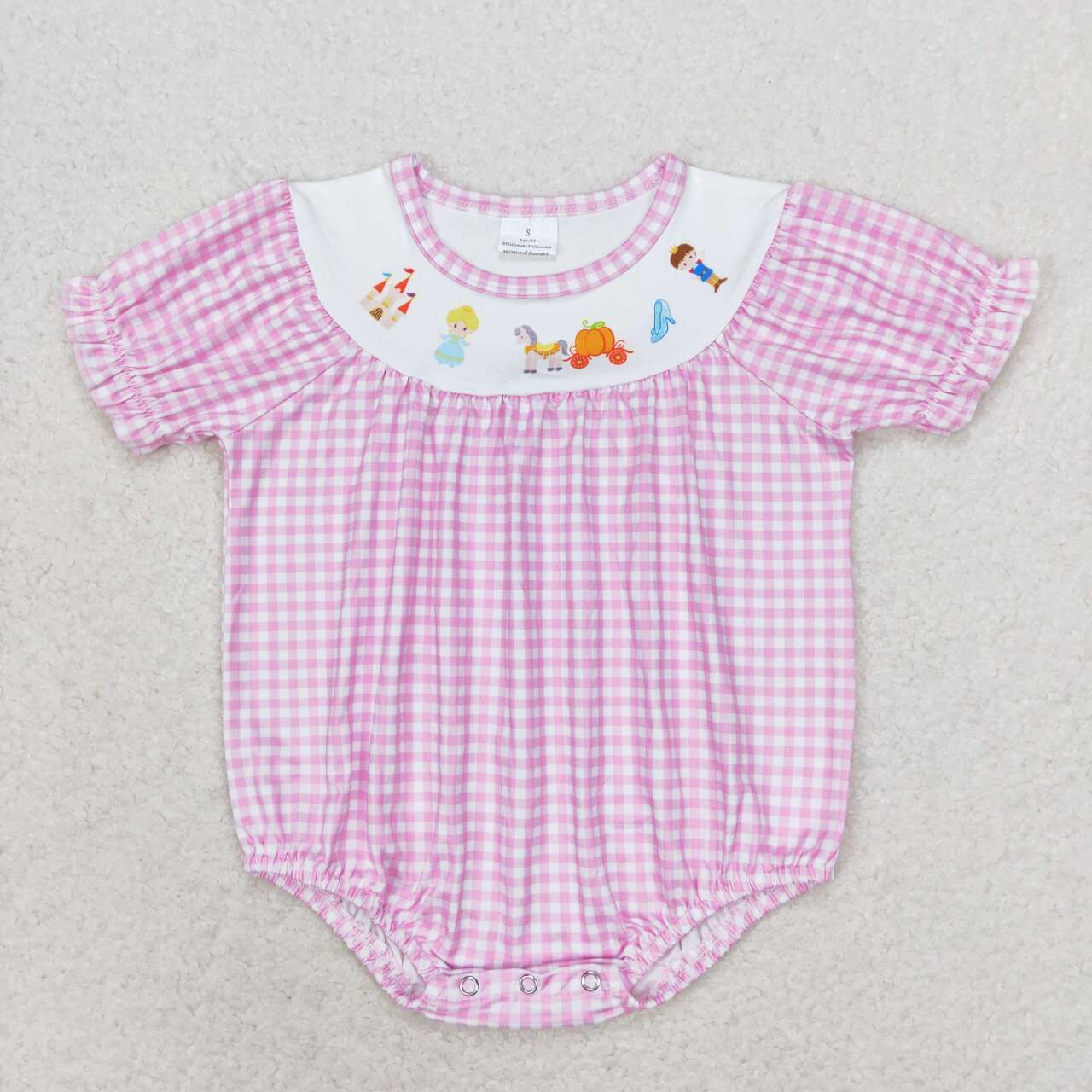 SR1692  Princess Castle Pumpkin Cartoon Print Baby Girls Summer Romper
