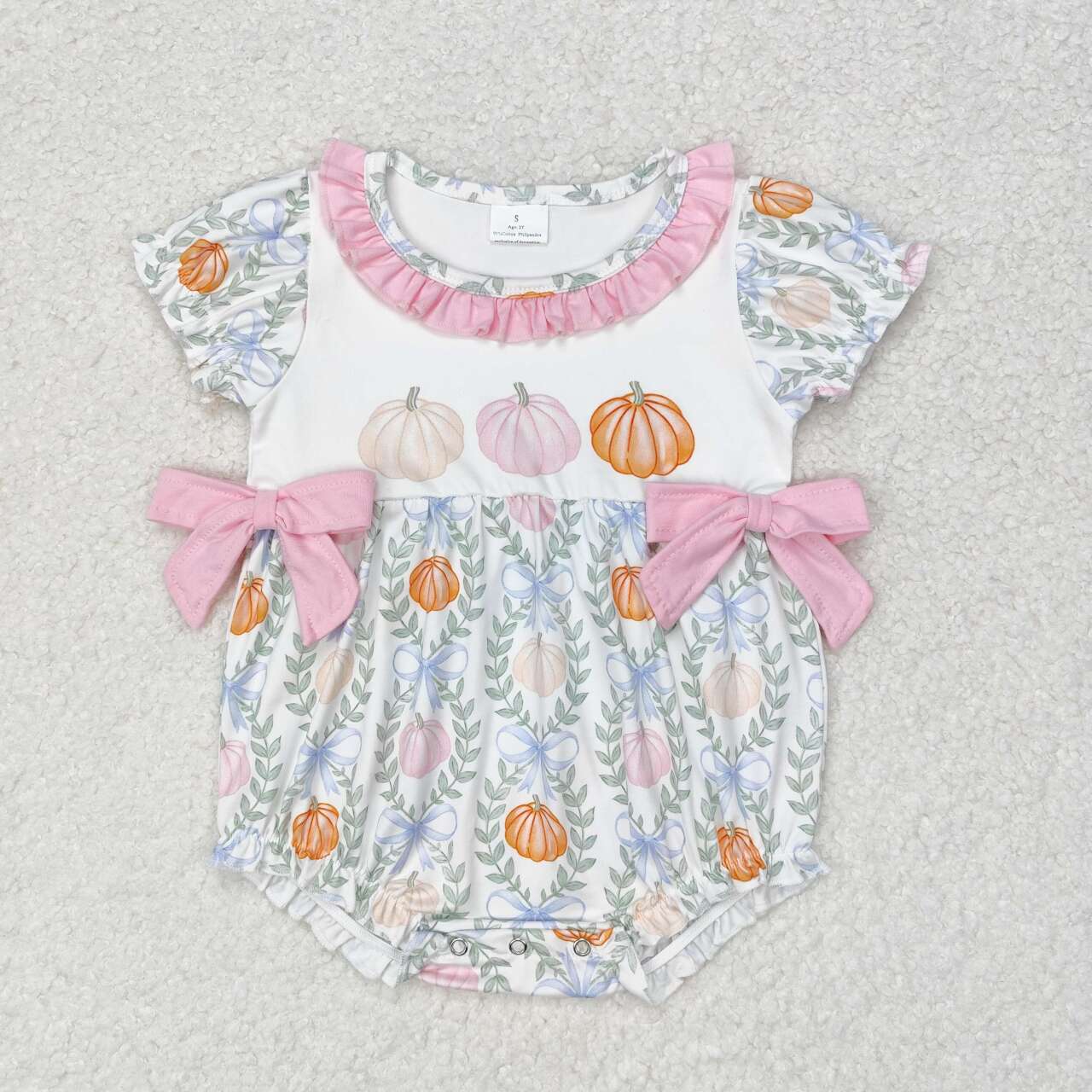 USA-Shop SR1865 Pumpkin Print Baby Girls Fall Romper