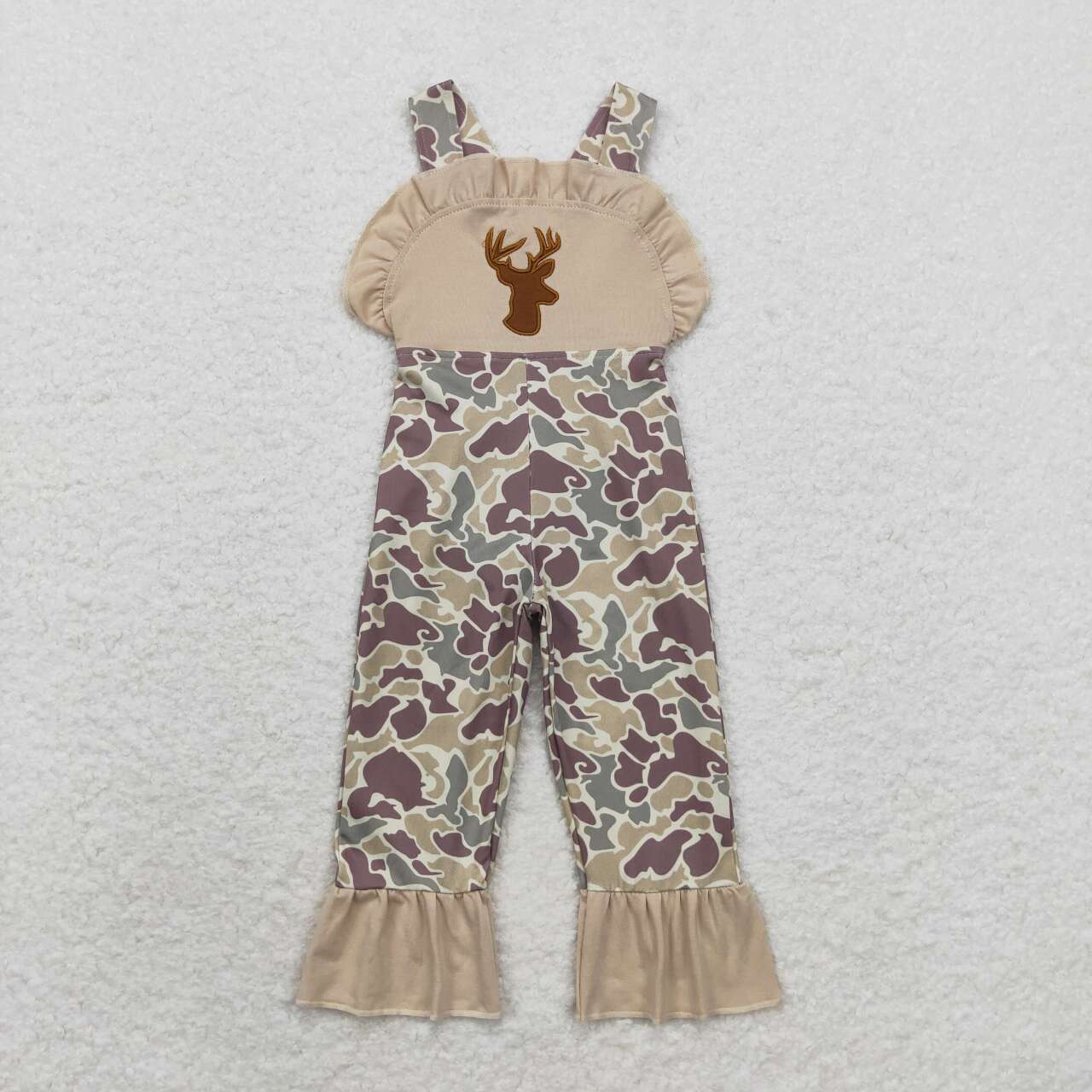 USA-Shop SR1914 Camo Deer Embroidery Print Jumpsuits Baby Girls Romper