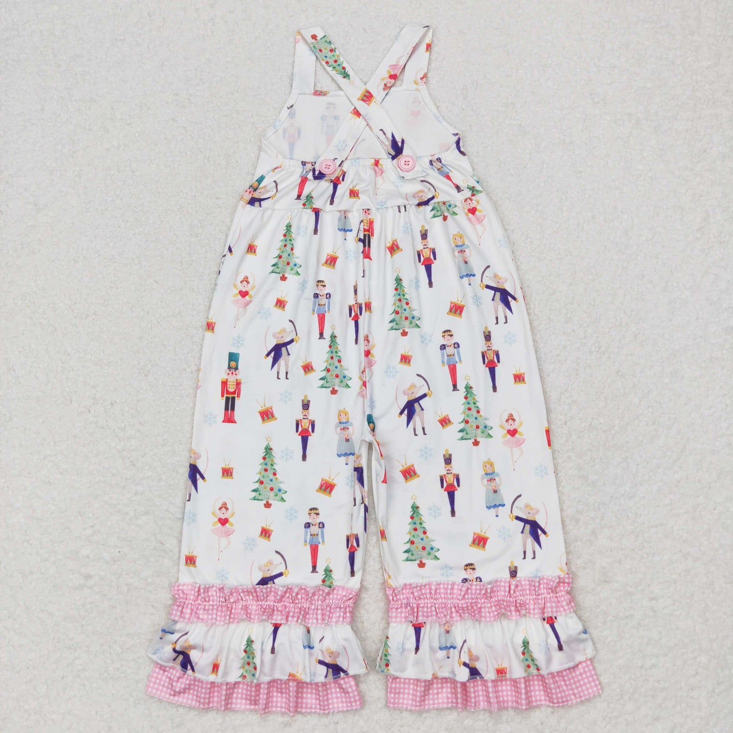 SR1931 Cartoon Nutcracker Soldiers Print Girls Christmas Jumpsuits
