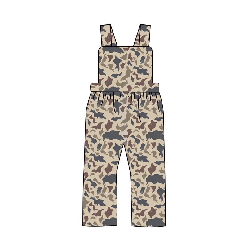 (Pre-order)SR2004 Dark Gray Camo Print Boys Jumpsuits