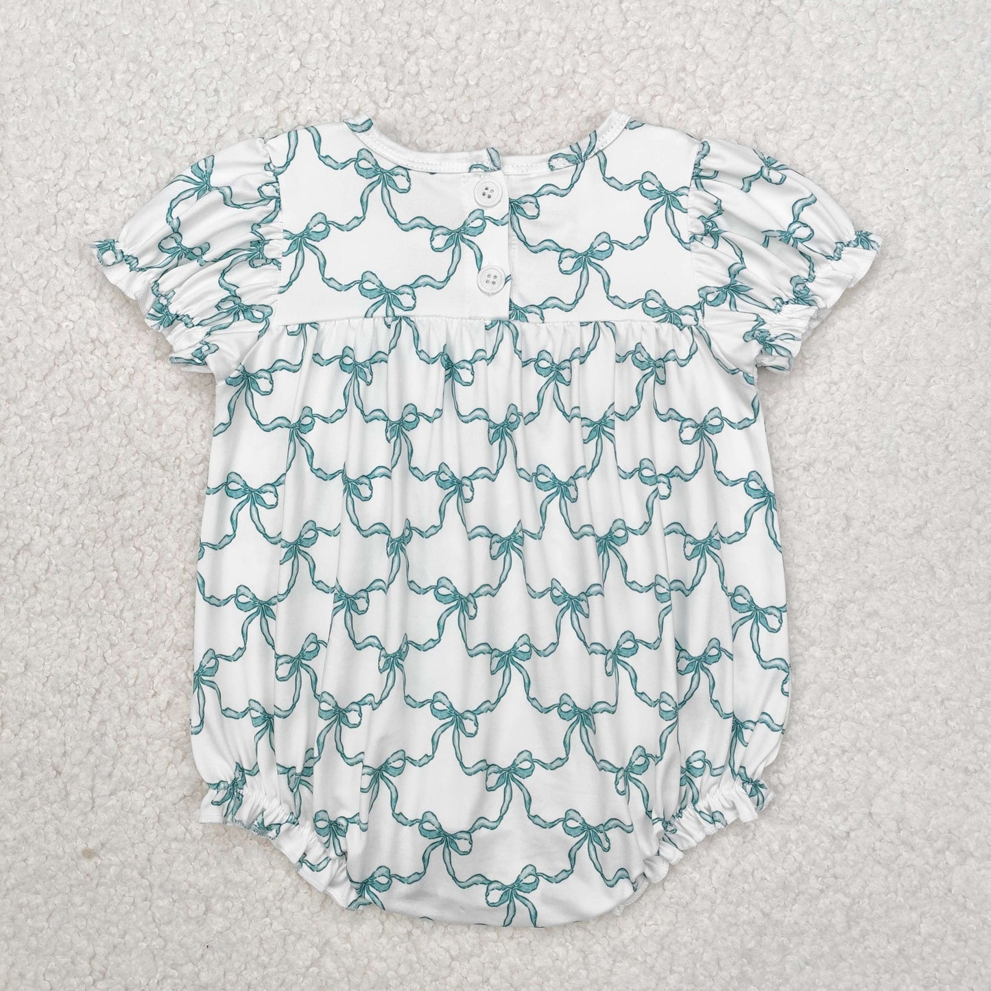 SR2281 Coffee Lollipop Green Bows Print Baby Girls Summer Romper