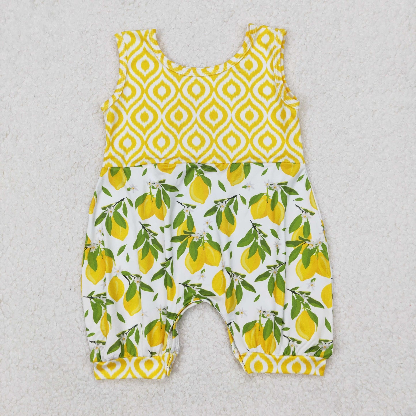SR2676 Lemon Print Baby Girls Summer Romper