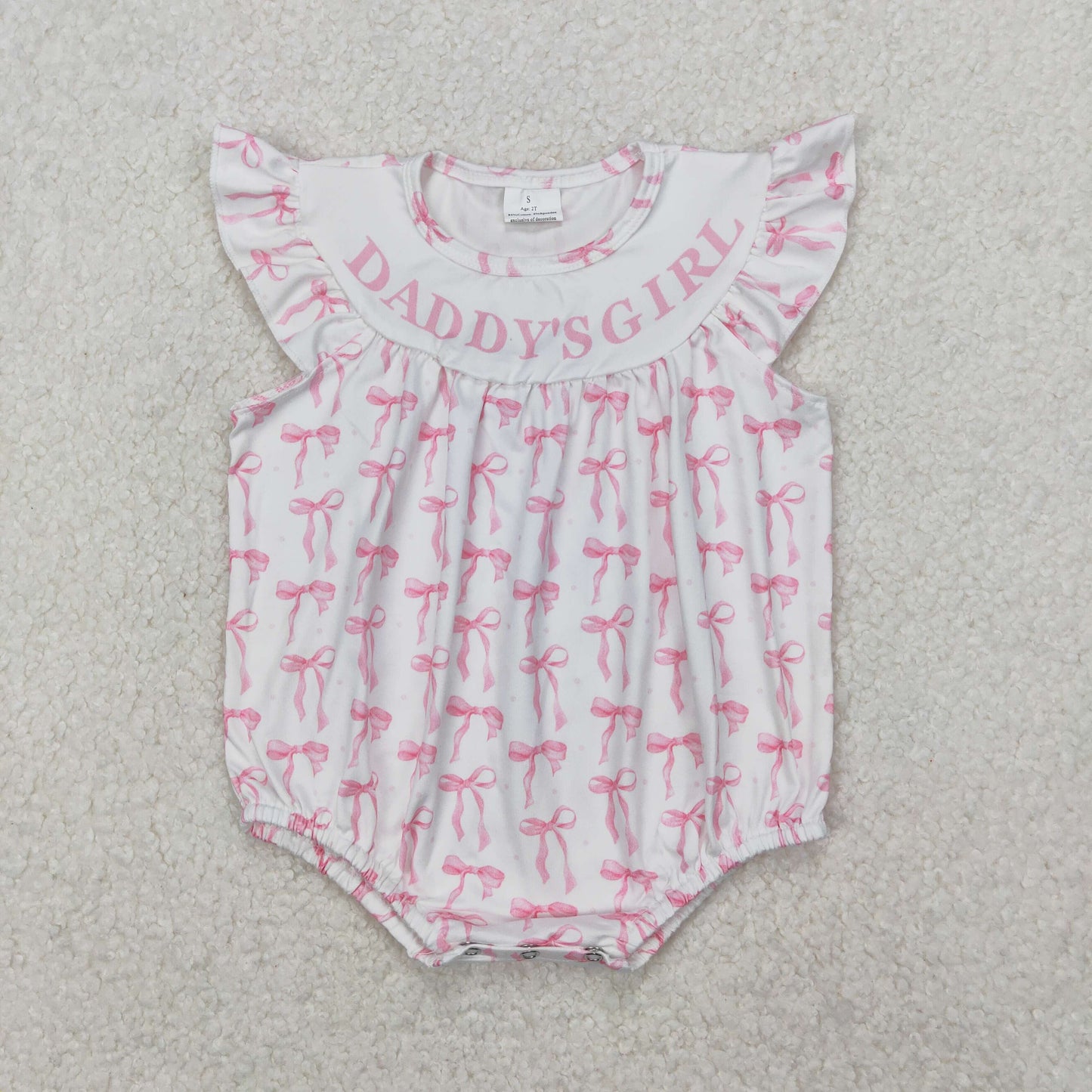 DADDY'S GIRL Pink Bows Print Girls Summer Clothes Sisters Wear