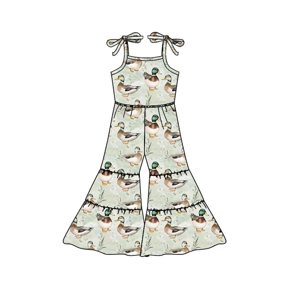 (Pre-order)SR2863 Duck Print Girls Summer Jumpsuits