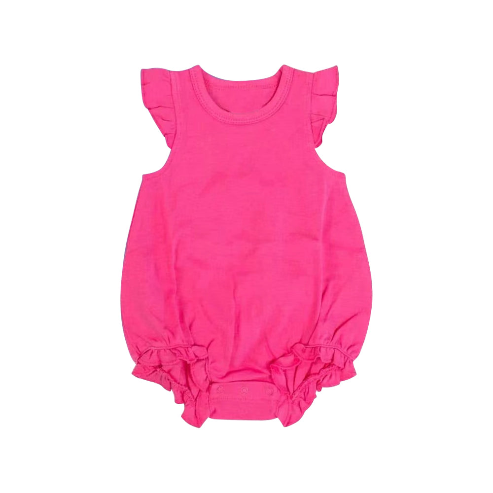 (Pre-order)SR2999 Hot Pink Color Baby Girls Summer Bubble Romper