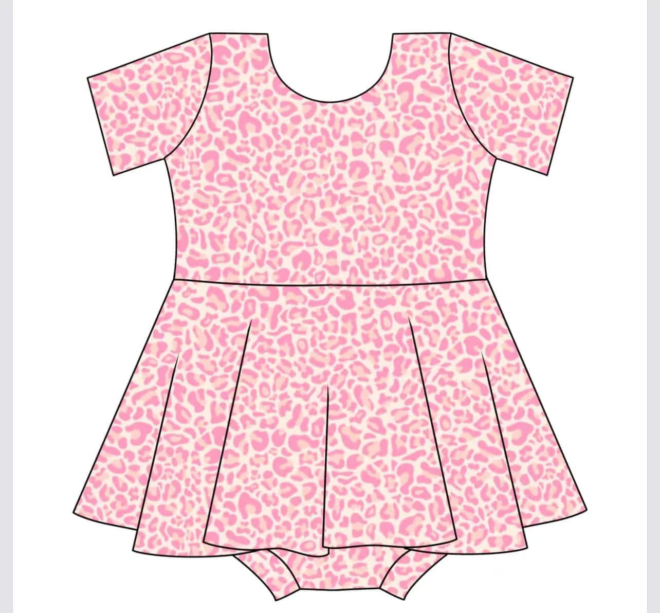 (Pre-order)SR3006 Pink Leopard Print Baby Girls Summer Big Ruffle Romper