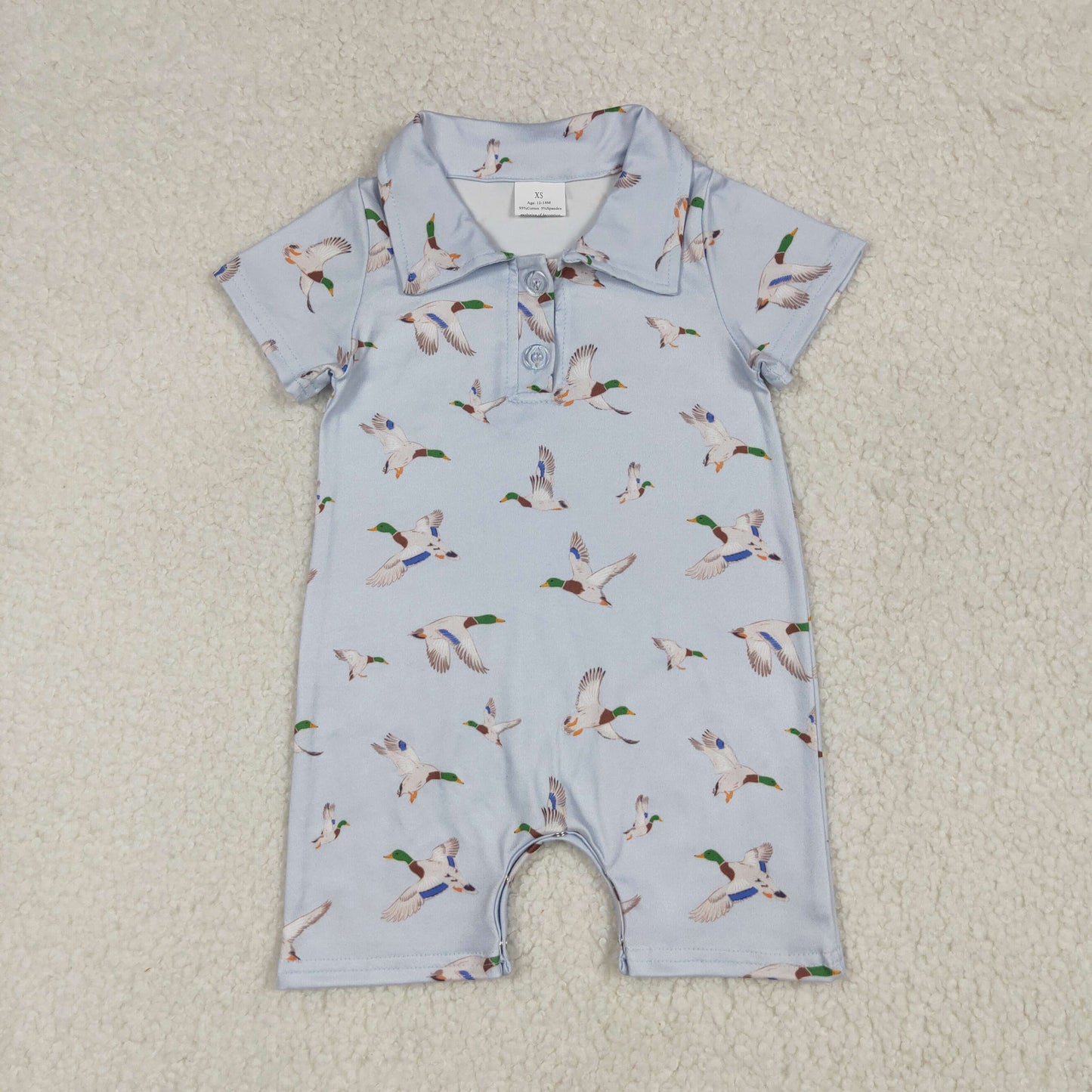 USA-Shop SR3032 Duck Grey Print Baby Boys Summer Romper