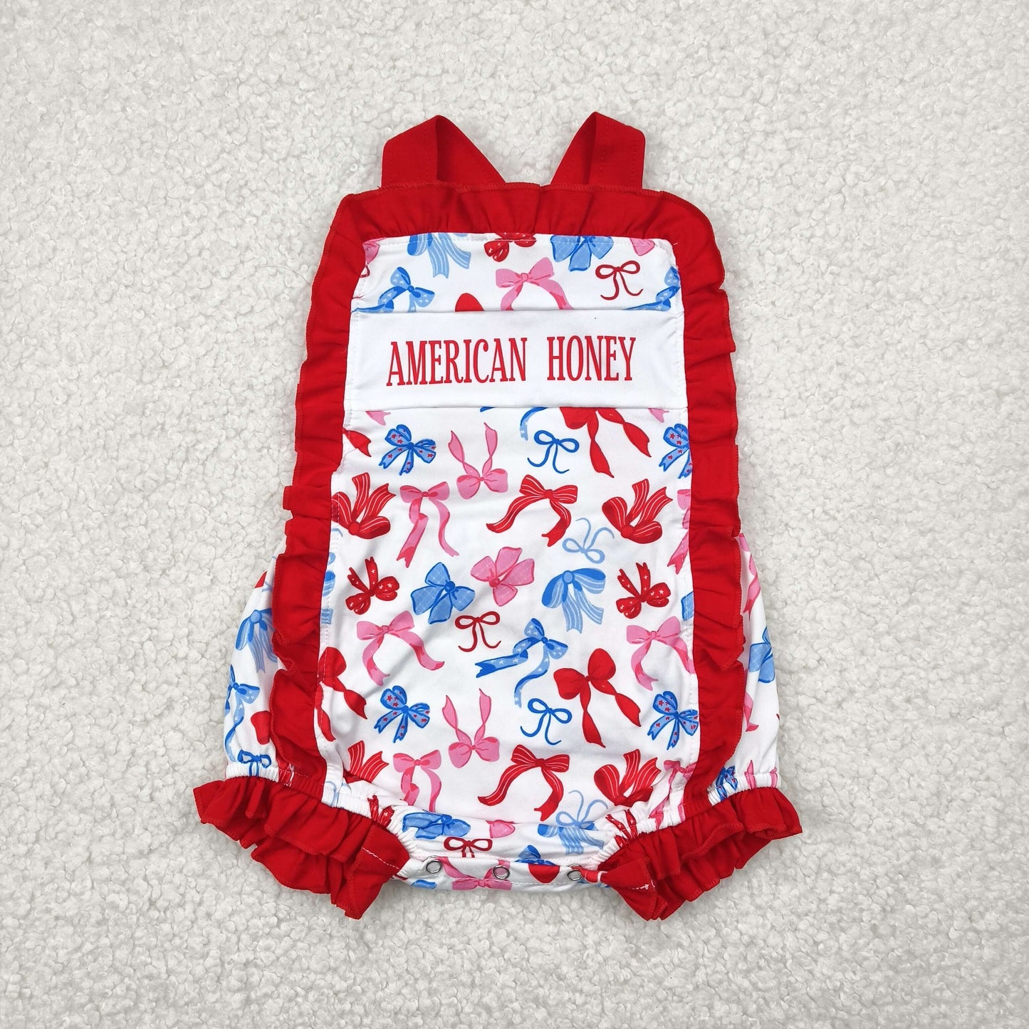 AMERICAN HONEY Bows Print Sisters 4th of July Matching Clothes