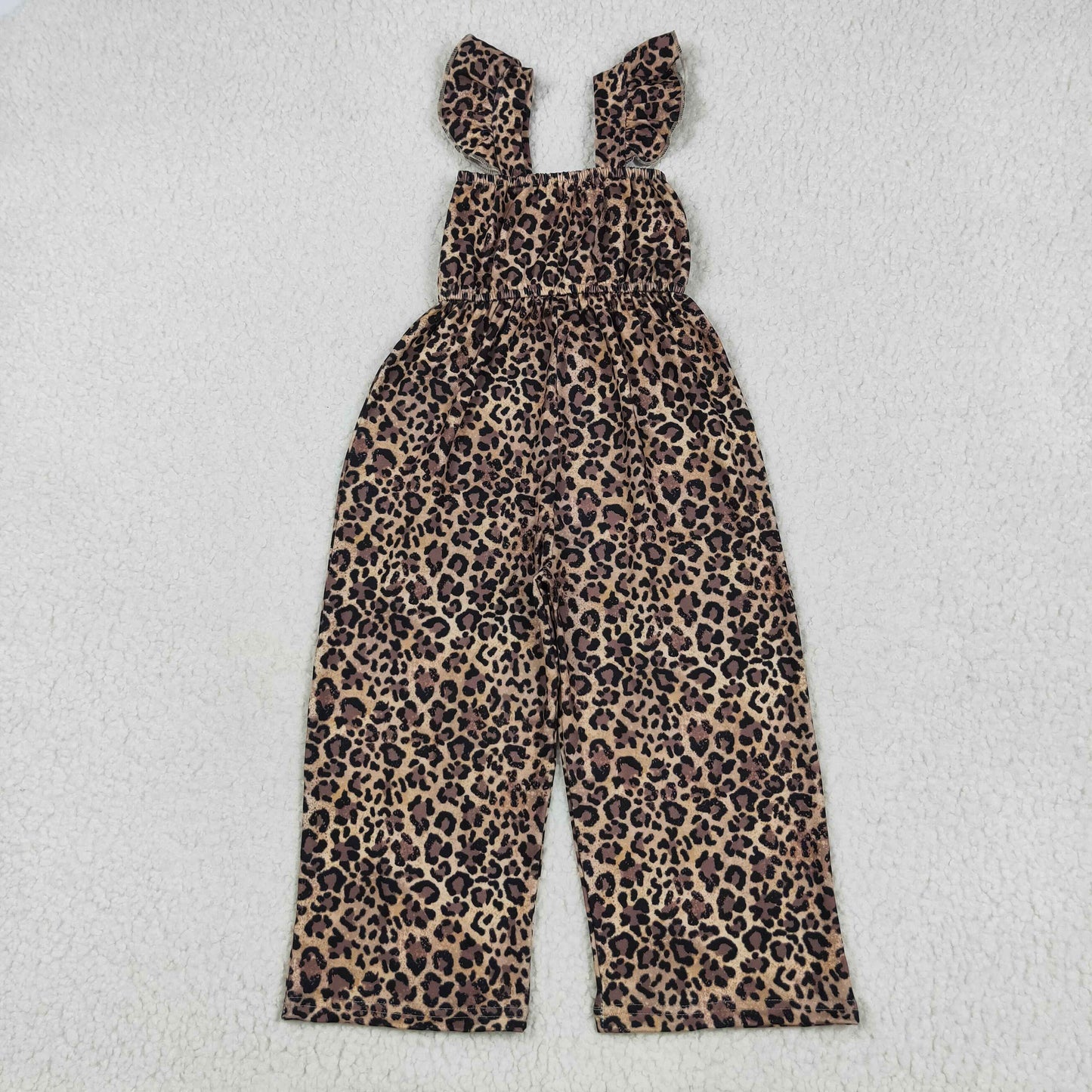 SR3054 Leopard Print Girls Summer Jumpsuits