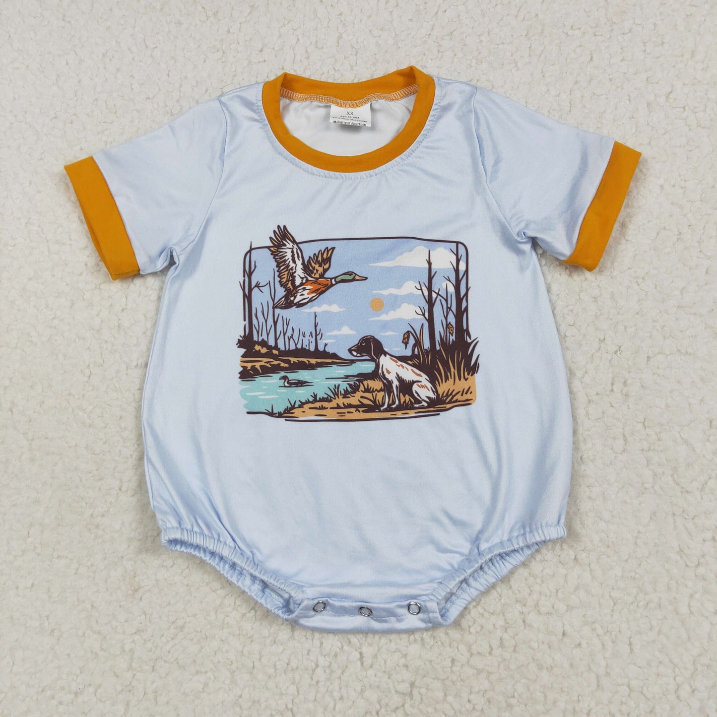 SR3093 Duck Dog Print Baby Boys Summer Romper