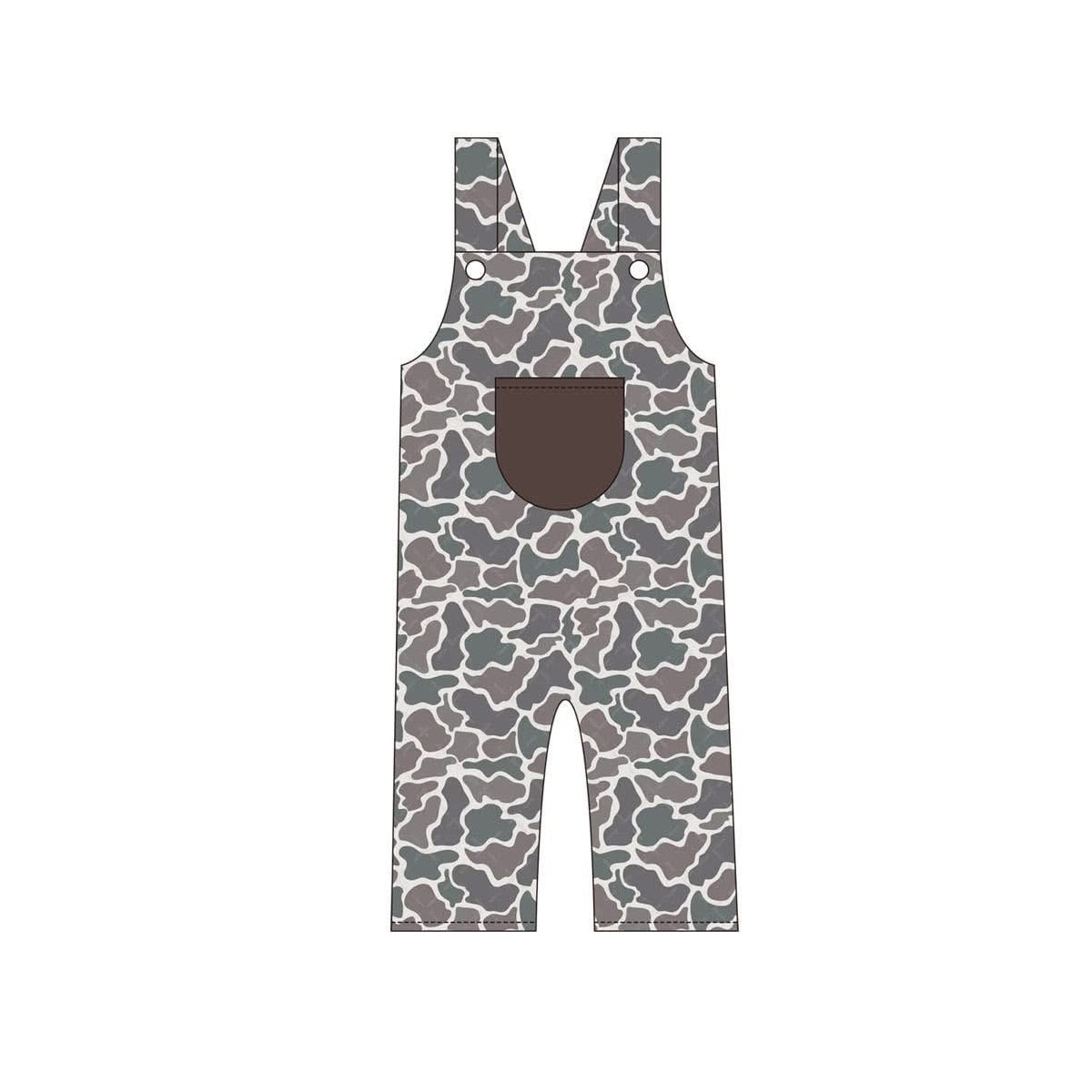 (Pre-order)SR3173 Camo Print Pocket Baby Boys Summer Romper