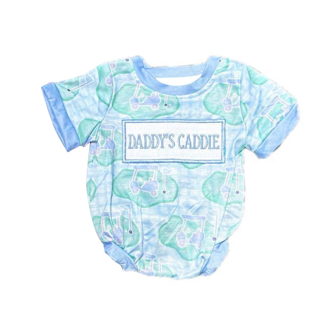 (Pre-order)SR3348 DADDY'S CADDIE Golf Print Baby Boys Summer Romper