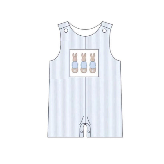 (Pre-order)SR3381 Bunny Stripes Print Baby Boys Easter Romper