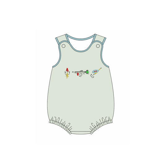 (Pre-order)SR3401 Fishhook Print Baby Boys Summer Romper