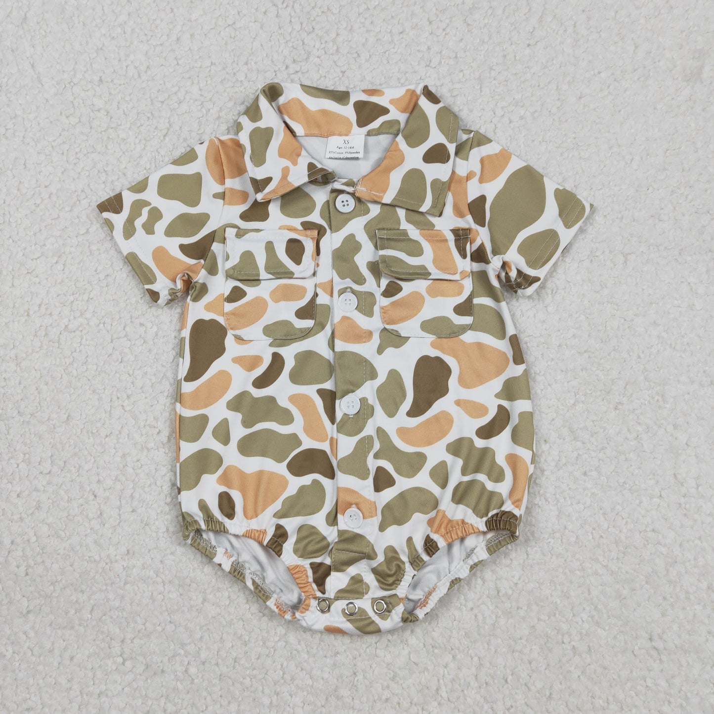 8 Colors Camo Print Pockets Baby Boys Summer Romper Brothers Wear