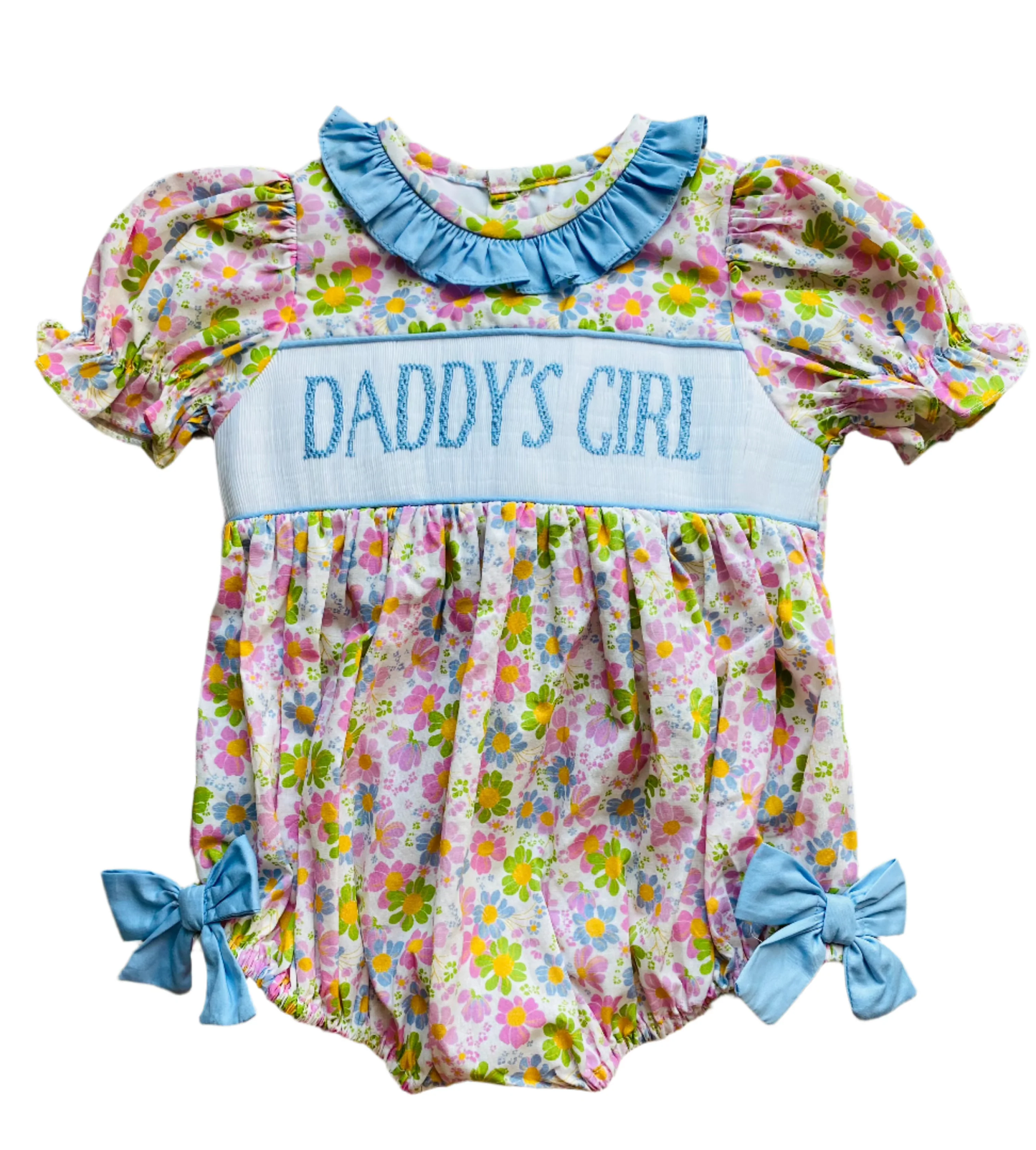 (Pre-order)SR3933 DADDYS GIRL Flowers Print Baby Girls Summer Romper