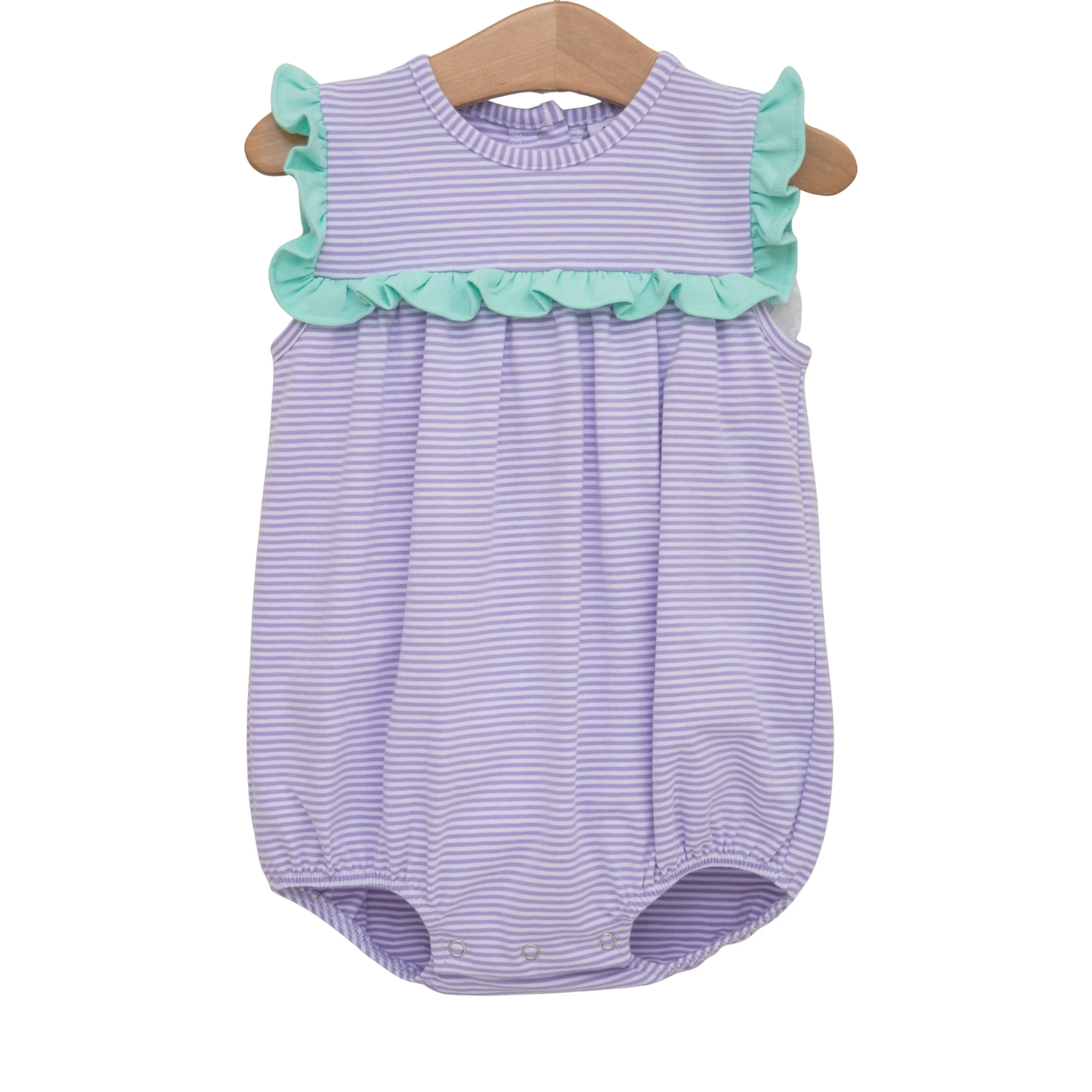 (Pre-order)SR3942 Purple Stripes Print Baby Girls Summer Romper