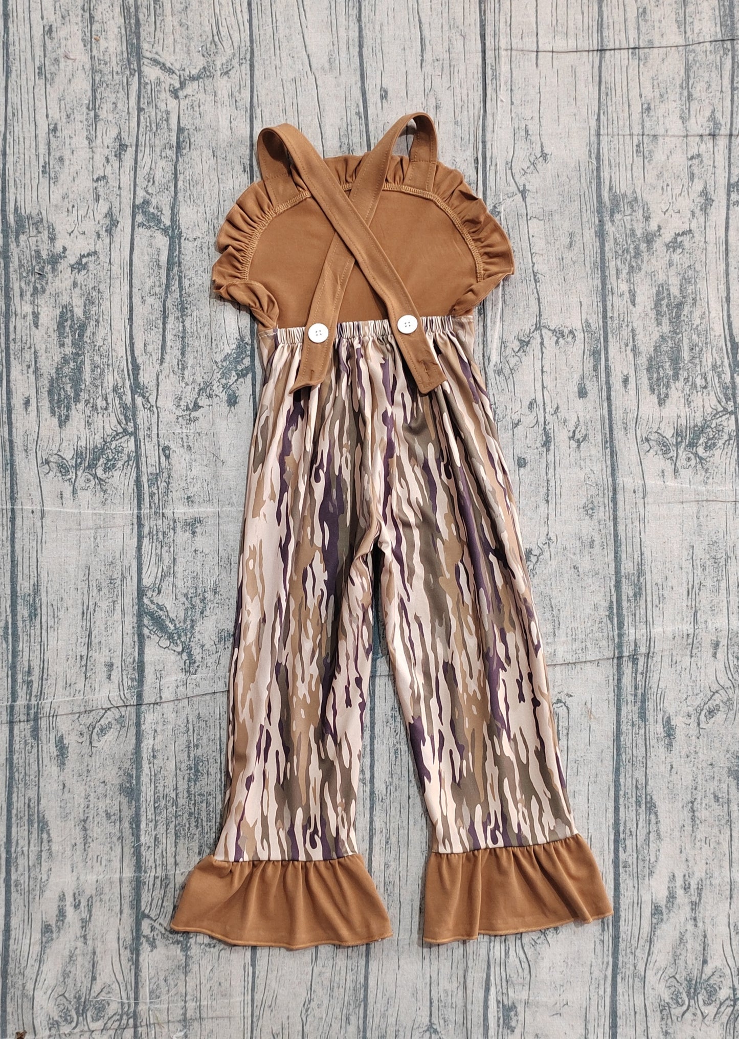 (Pre-order)SR4047 Camo Deer Print Girls Summer Jumpsuits