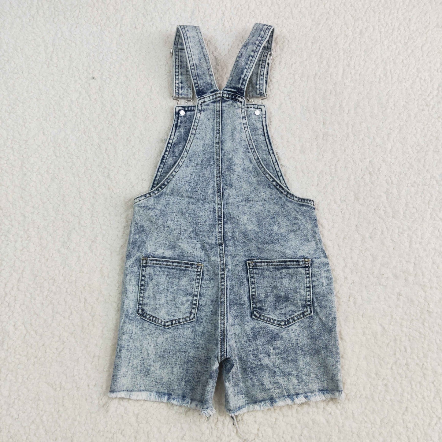 Baby girls highland cow suspender denim overall shorts jumpsuit SS0023
