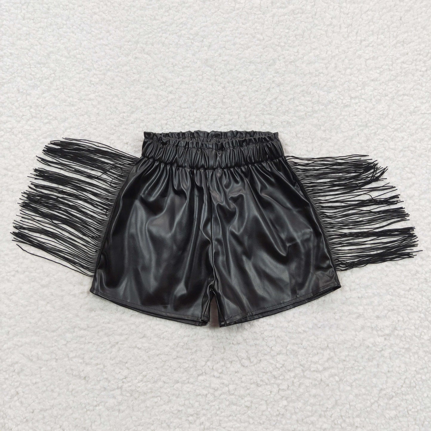 7 Colors Leather Tassel Girls Summer Shorts Sisters Wear
