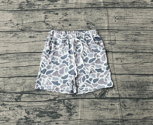 SS0140-2 Grey Camo Print Kids Summer Shorts