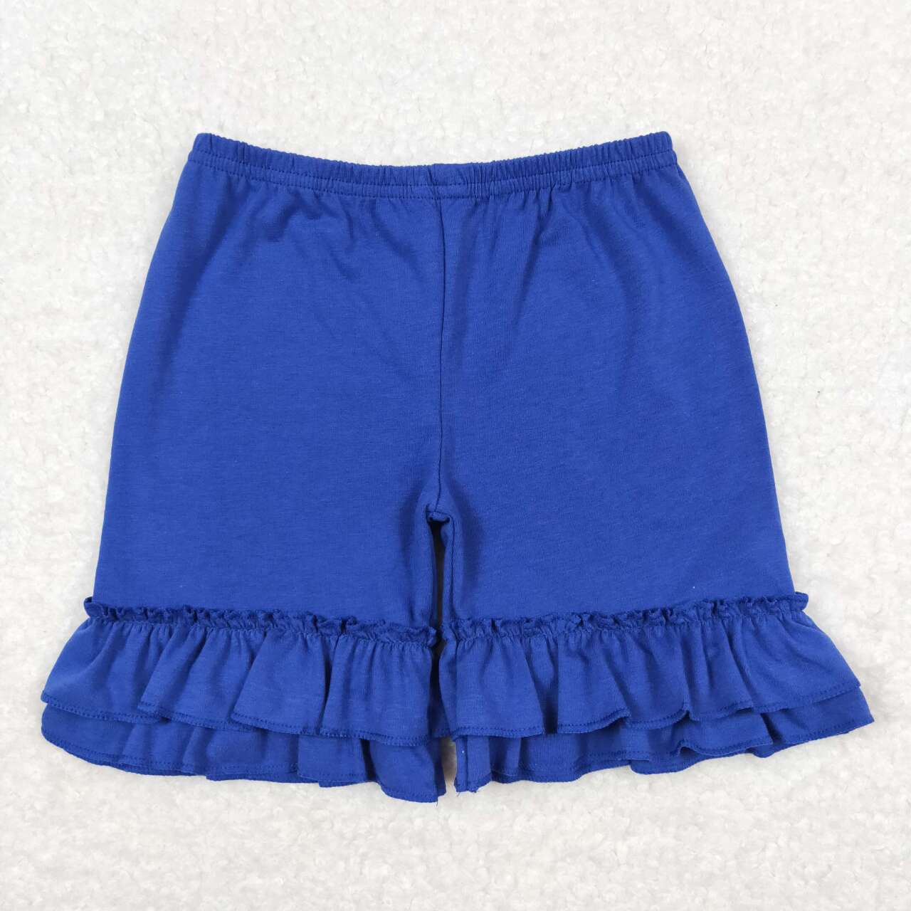 SS0179 Blue Color Ruffles Girls Summer Shorts