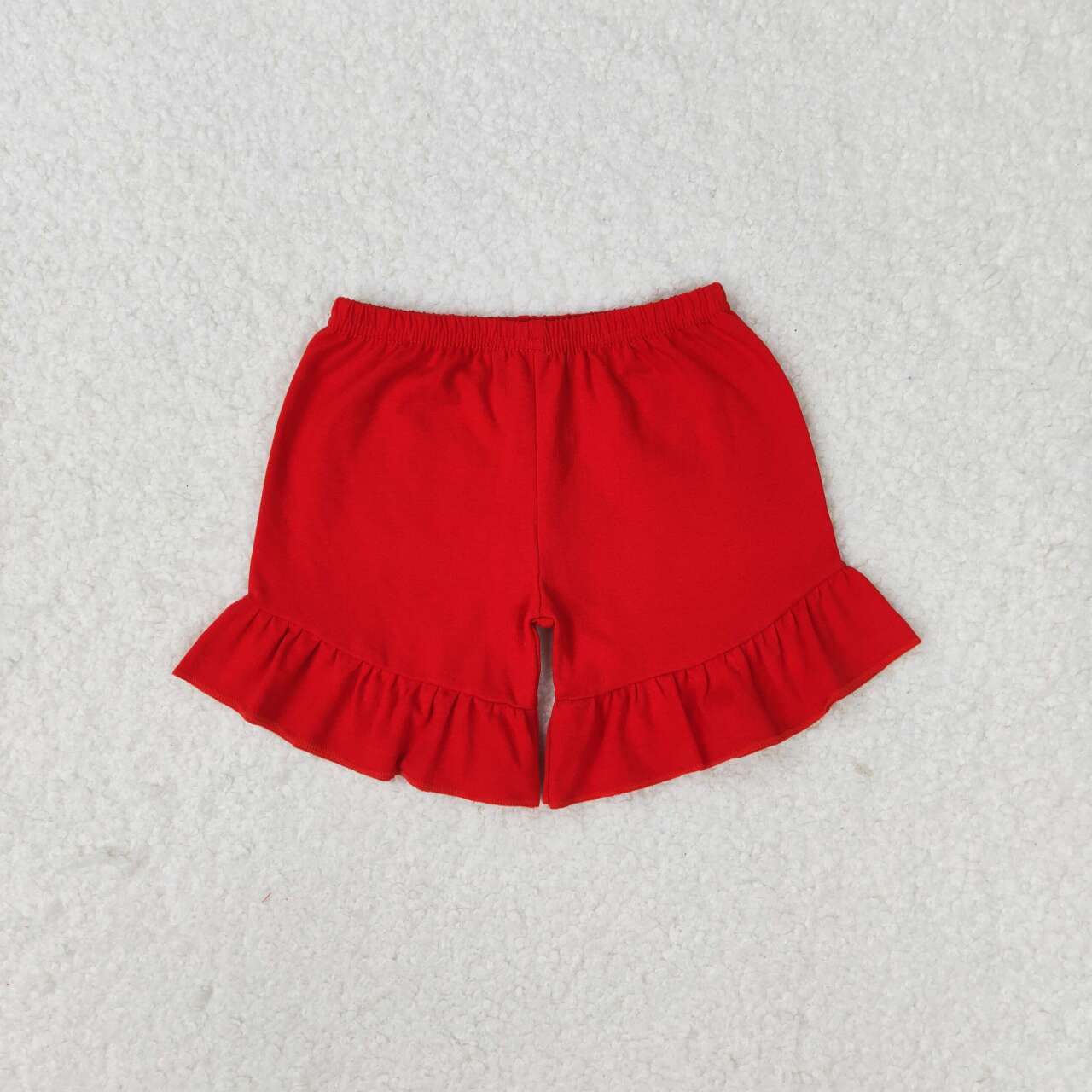 SS0269 Red Ruffle Girls Summer Shorts