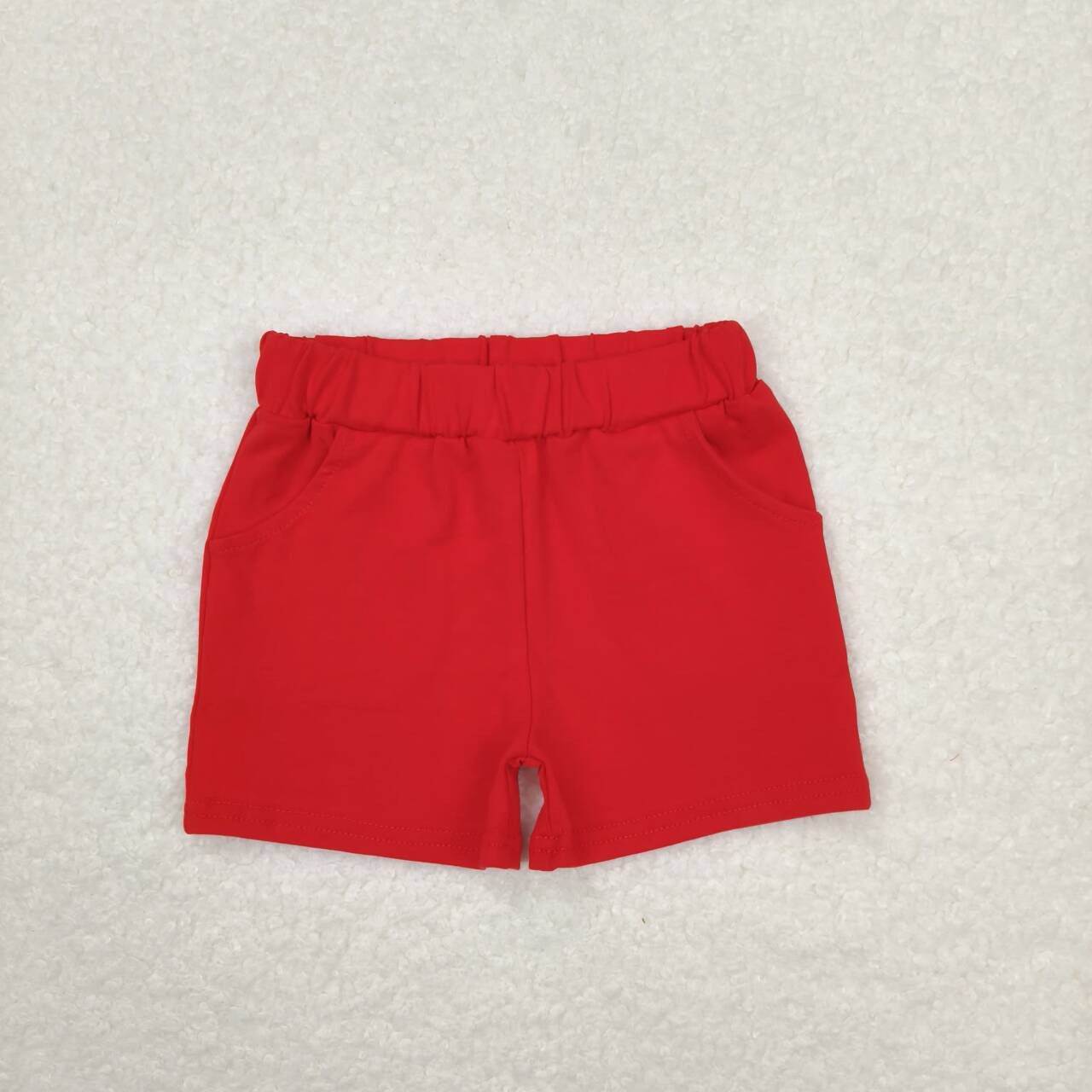 BSSO0844 Baseball Embroidery Print Top Red Shorts Boys Summer Clothes Set