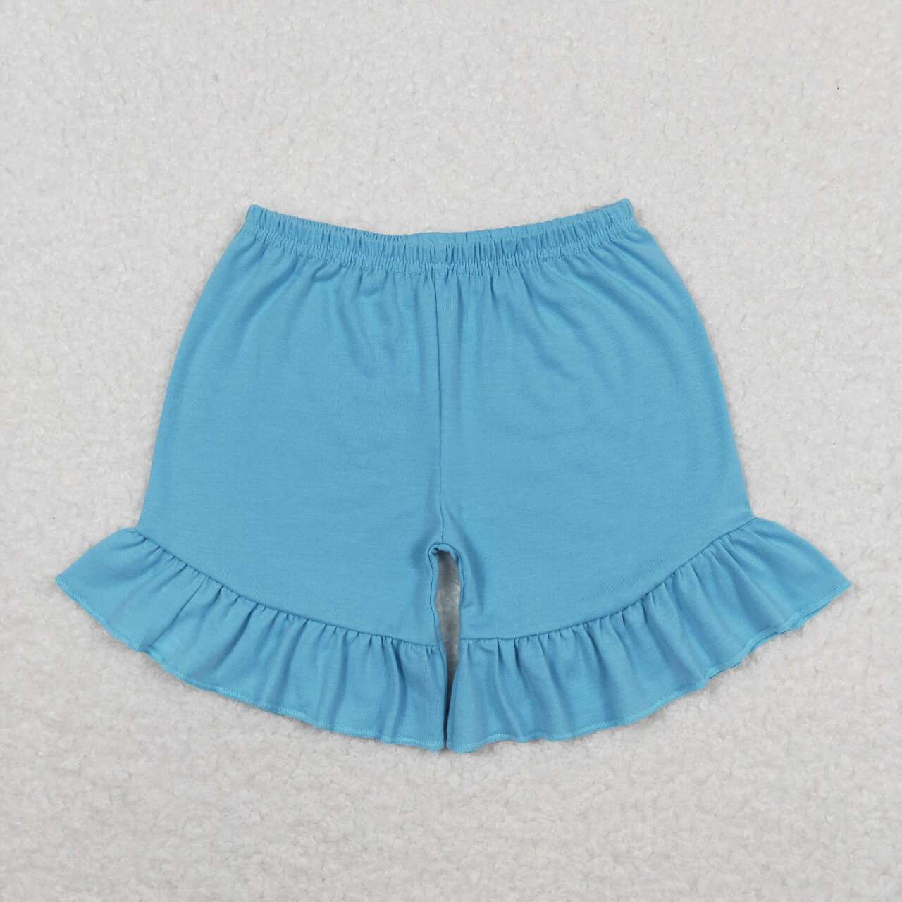 SS0272 Blue Ruffle Girls Summer Shorts