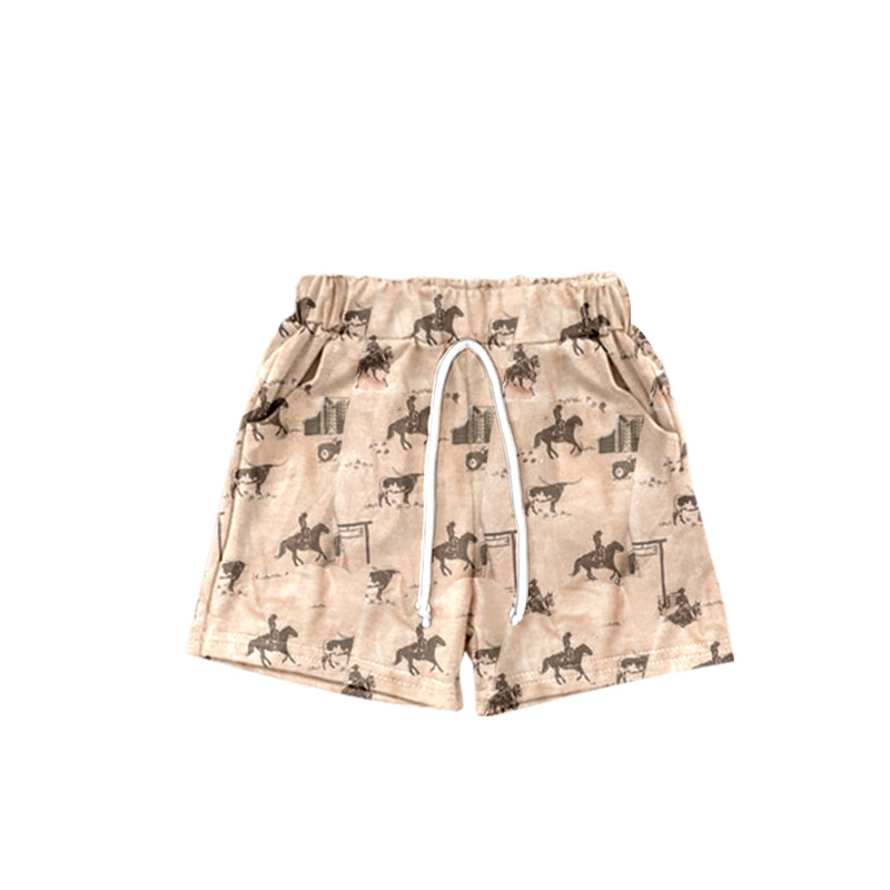 (Pre-order)SS0306 Cowboy Print Boys Summer Shorts